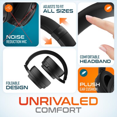 Delton M101 Wireless Active Noise Canceling Bluetooth Stereo Business/Gaming Over-the-Ear Computer Headset, Black (DBHM101D)