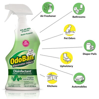 OdoBan Air Freshener & Deodorizer Spray, Original Eucalyptus Scent, 32 oz. (910061-Q6)