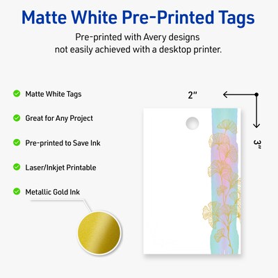 Avery  3 Blank Price & Merchandise Tags, White, 80/Carton (S00-EVK-PRMWT10)