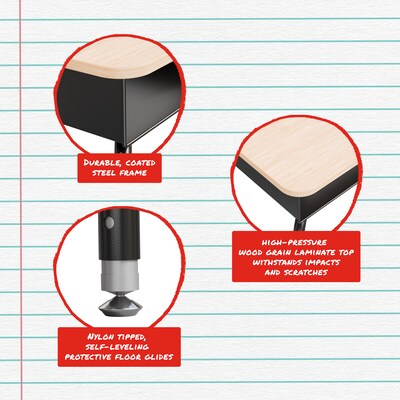 Staples 23.8"W Adjustable Student Desk, Black/Brown (ST63538)