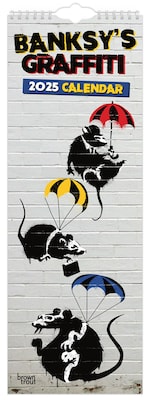 2025 BrownTrout Banksys Graffiti 6.75 x 16.5 Monthly Slimline Wall Calendar (9781975480677)