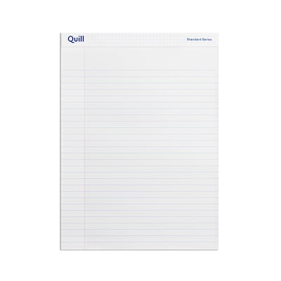 Quill Brand® Standard Series Legal Pad, 8-1/2 x 11, Wide Ruled, White, 50 Sheets/Pad, 12 Pads/Pack