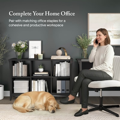 Bush Furniture Salinas 6 Cube Organizer, Vintage Black (SAB148VB-03)