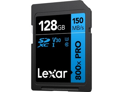 Lexar High-Performance 800x PRO BLUE Series 128GB SDXC Memory Card, Class 10, UHS-I, V30 (LSD0800P128G-BNNNU)