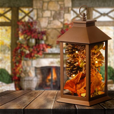 National Tree Company 12 Decorative Autumn Lantern with LED Lights (RAH-17C042B-1)