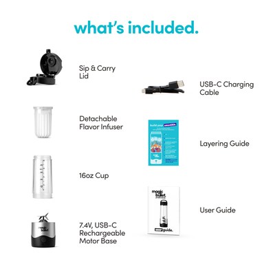 magic bullet 16 oz. Portable Blender, Silver (MBPB50100)