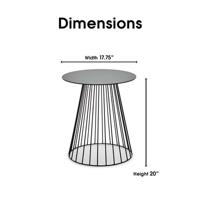 Adore Decor Element Round Side Table, Black (FETELEBLKC01)