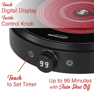 Brentwood Select 1300-Watt Countertop Infrared Single Burner, Black (TS-383DBK)