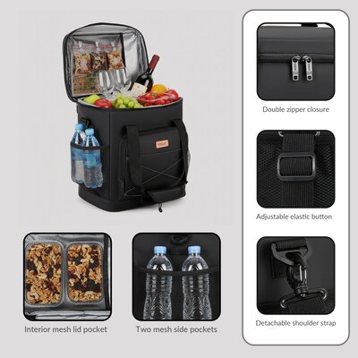 Dukap Dash Polyester Lunch Bag, Black (CDKDAS16BLK)