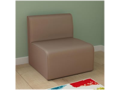 Flash Furniture Bright Beginnings Vinyl Classroom Modular 1-Seater Sofa, Brown (MK-KE15693-GG)