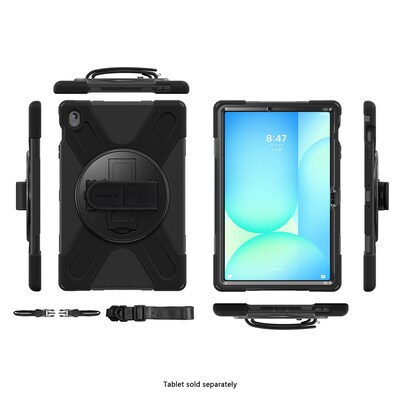 SaharaCase Raider X Series TPU 13.1" Heavy Duty Hand Strap Case for Galaxy Tab S10 FE+, Black (TB00473)