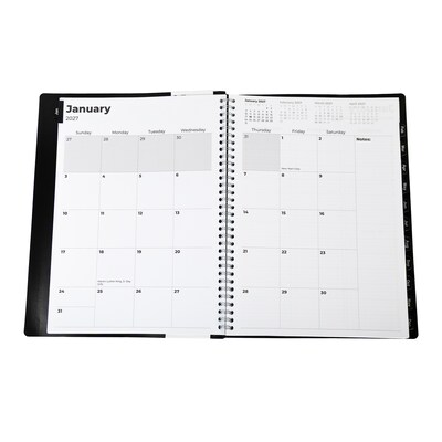 2027 Quill Brand® 8" x 11" 14-Month Monthly Planner, Black (63001-27-QC)