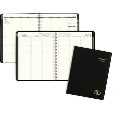 2026-2027 AT-A-GLANCE Recycled 8.25 x 11 Academic Weekly & Monthly Appointment Book, Faux Leather Cover, Black (70-957G-05-27)