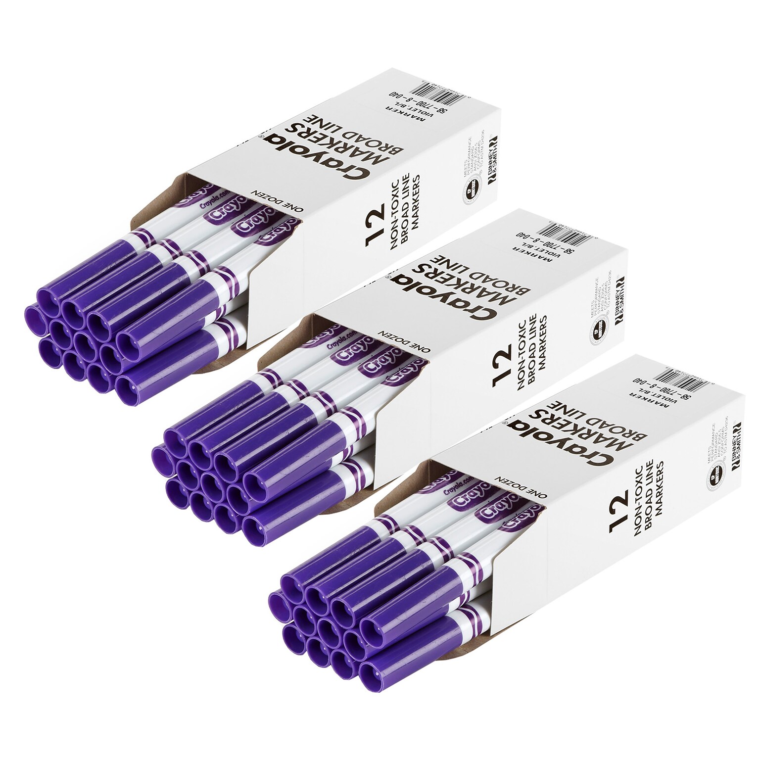 Crayola Bulk Markers, Conical Tip, Violet (Purple), 12/Pack, 3 Packs/Bundle (BIN587700040-3)