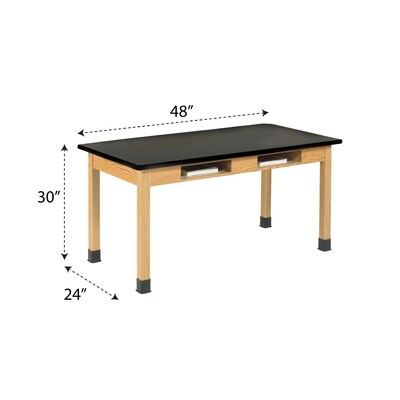 Diversified Woodcrafts School Classroom Rectangular Science Lab Table, 48 x 24, Oak (C710LBBK30N)
