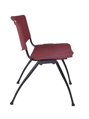Regency Kobe 48" Flip Top Mobile Mahogany Training Table & 2 'M' Stack Chairs, Burgundy (MKFT4824MH47BY)