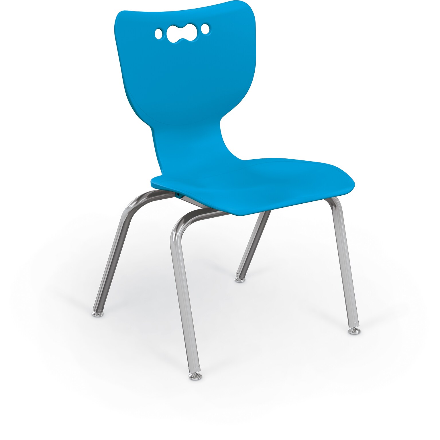MooreCo 14 Hierarchy Student Chair with 4 Legs, Blue/Chrome Base (703673595384)