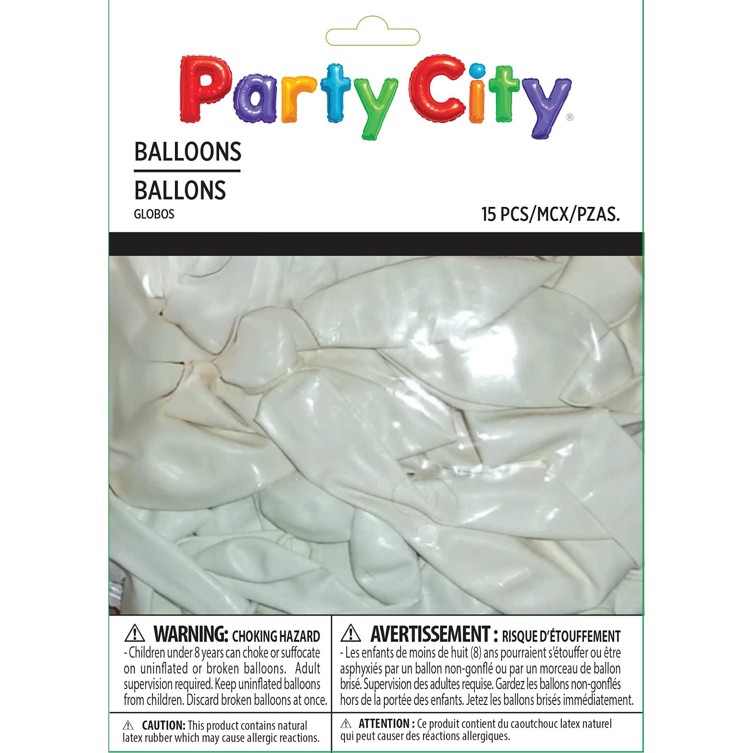 Party City 11 Latex Balloons, Frosty White, 15/Pack (AM113252-08-P)