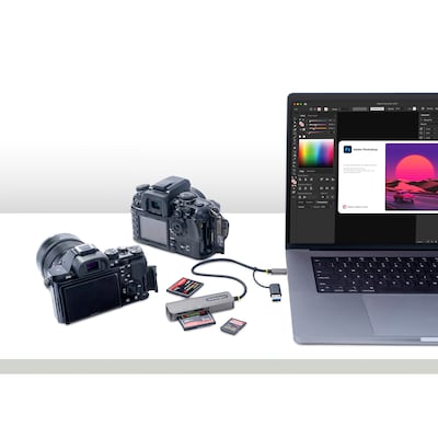 StarTech USB 3.2 microSD/SD/Compact Flash Card Reader/Writer Adapter, 3-Slot  (FCREADMICRO3V2)