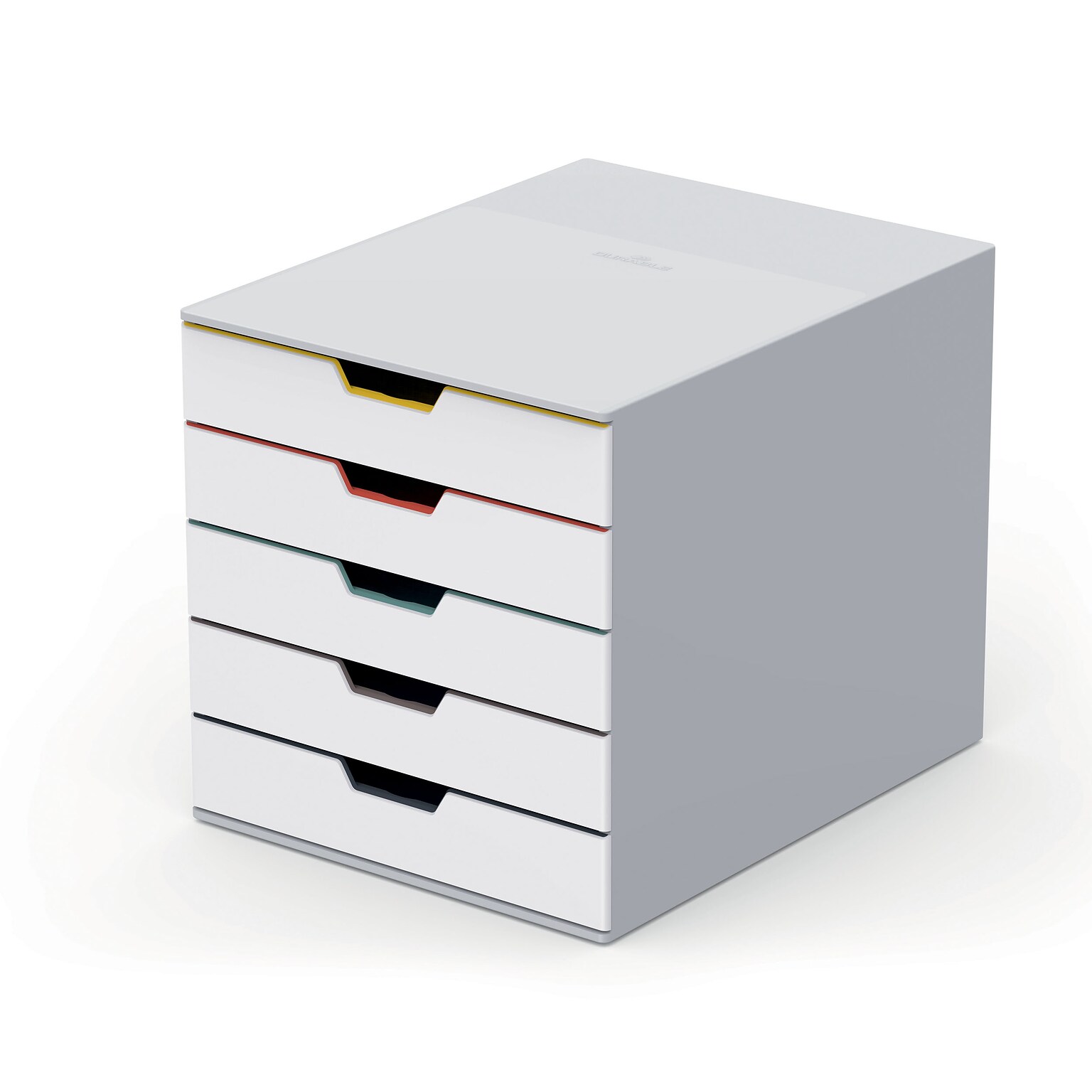 Durable Varicolor Stackable Storage Drawer, 5 Drawers, Plastic, Multicolored (762527)