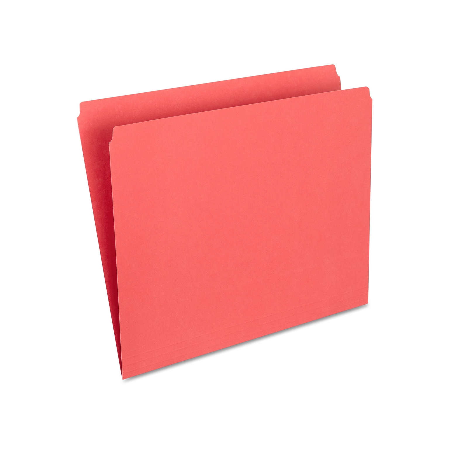 Staples File Folder, Single Tab, Letter Size, Red, 100/Box (ST509646-CC)