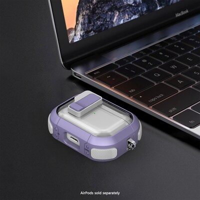 SaharaCase Venture-X Series Secure Lock Case with Premium Clip for Airpods Pro 3, Anti-Shock Corners, Purple Orchid (HP00233)
