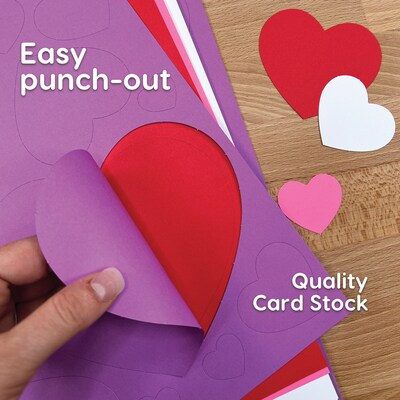 FreshCut Crafts Punch Out Paper Cutouts, Spring Holiday Shapes, Valentine Hearts, Shamrocks, 228 Pieces (FCC850054391278)
