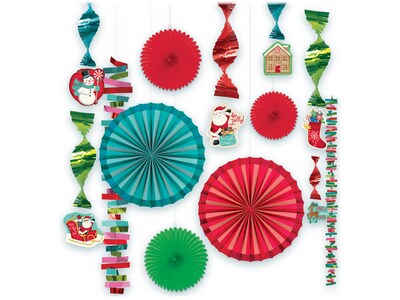Amscan North Pole Christmas Fan Decorating Kit, Assorted Colors (290204)