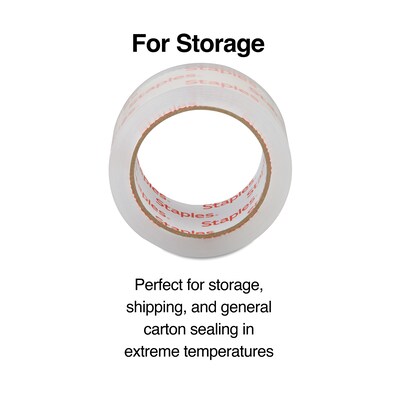 Staples Packing Tape , 1.88" x 54.6 yds., Clear, 36/Rolls (52219)