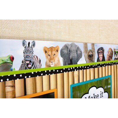 Teacher Created Resources Go Wild Animals Straight Border Trim, 3" x 2.92', Multicolor, 6 Packs/Bundle (TCR6848-6)