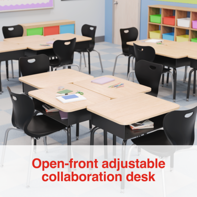 Staples 23.8W Adjustable Student Desk, Black/Brown (ST63538)