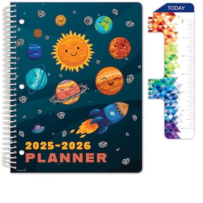 2025-2026 Global Printed Products Space Happy Planets 8.5 x 11 Academic Weekly & Monthly Planner,
