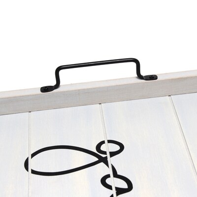 Elegant Designs "Gather" Decorative Wood Serving Tray w/ Handles, 15.50" x 12", Gray Wash (HG2000-GGH)