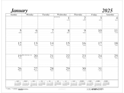 2025 House of Doolittle Economy 17 x 22 Monthly Desk Pad Calendar Refill, White/Black (126-25)