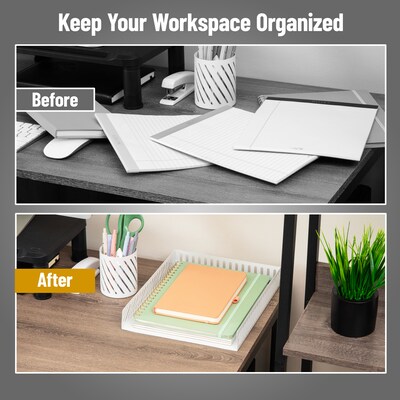 Mind Reader Metal Accessory Tray, White (TRAYSL-WHT)