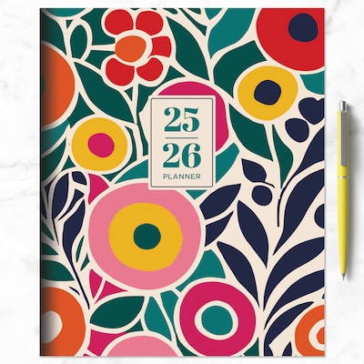 2025-2026 TF Publishing Charming Flowers 9" x 11" Academic Year Monthly Planner, Paperboard Cover, Multicolored (AY26-4500)