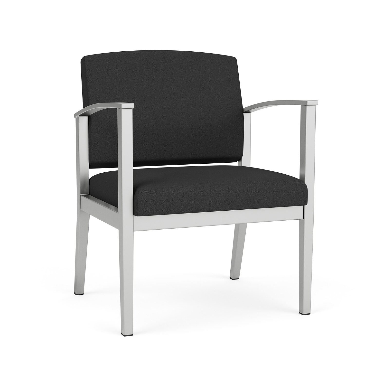 Lesro Amherst Steel Fabric Guest Chair, Open House Graphite/Silver (AS1201.SSV-01OHGP)