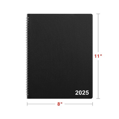 2025 Staples 8" x 11" Monthly Planner, Black (TR52184-25)