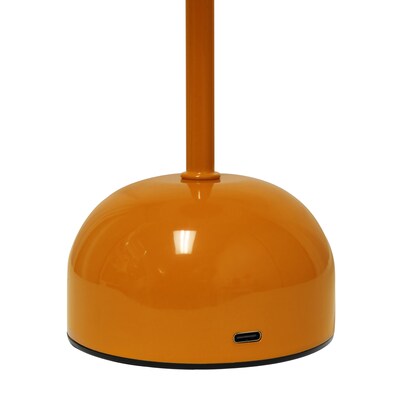 Simple Designs Mushroom Magic Dimming 11.80" LED Touch Table Lamp, Portable & Rechargeable, Orange (LD1069-ORG)