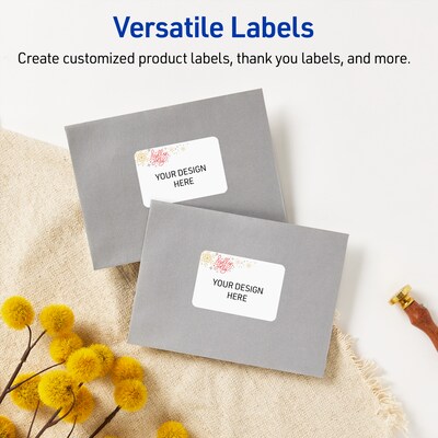 Avery Rectangle Multipurpose Labels, 2" x 3", White, 80/Pack (19479370418)