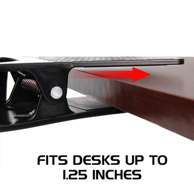 Enhance Clip On Desk Cup Holder with Storage, Black (ENUNCSM100BKWS)