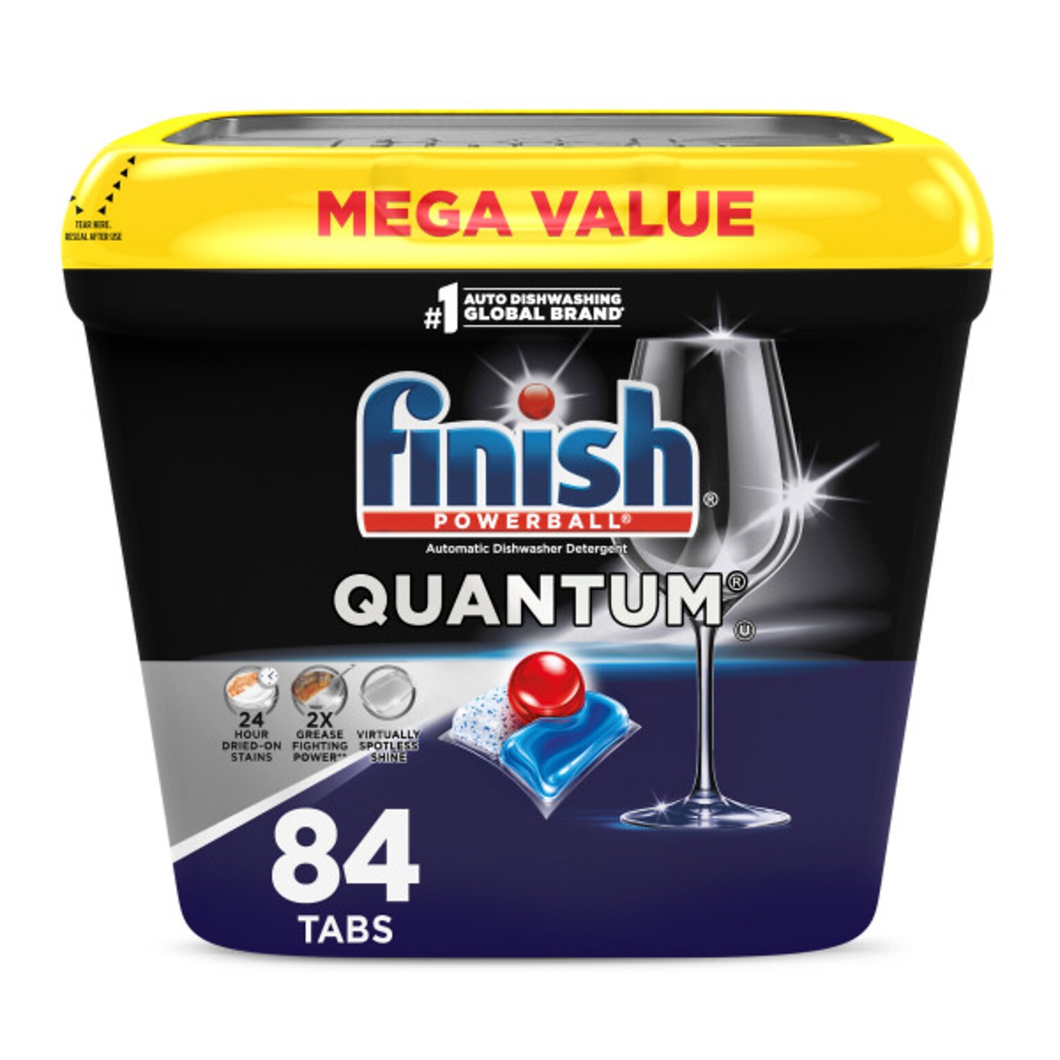 Finish Quantum Dishwasher Detergent Tablets, Fresh Scent, 84 Tablets (51700-99889)