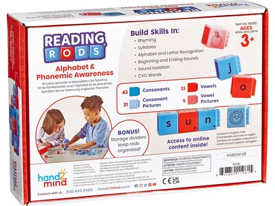 hand2mind Reading Rods Alphabet & Phonemic Awareness (95392)