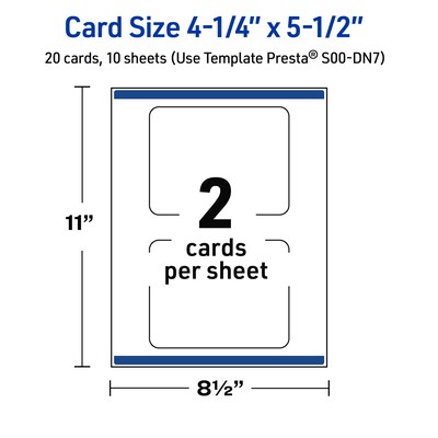 Avery Gold Dots with Green Florals Matte Blank Card, White, 20/Pack (S00-DN7)