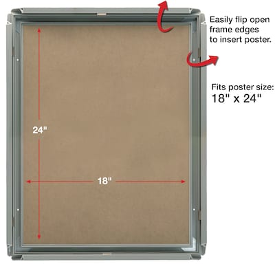 Excello Brands Plastic Snap Frame, 18 x 24, Vertical/Horizontal, Wall Mounted, Gray Oak (SF-1824-GRYOAK)