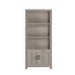 Martha Stewart Hutton 68" 4-Shelf Shaker Style Bookcase w/ Cabinet, Gray Engineered Wood/Oil Rubbed Bronze Hardware (ZG053GYBK)