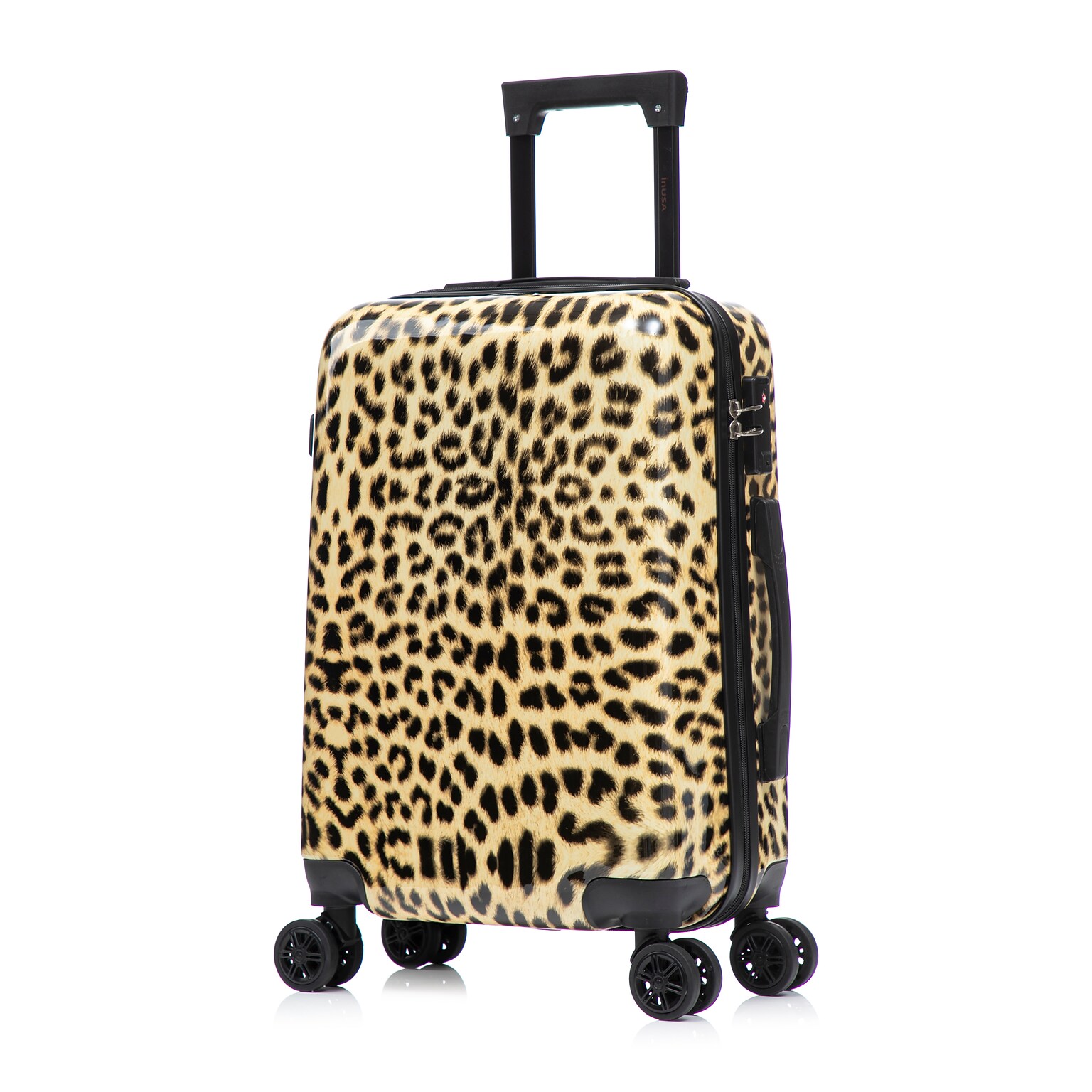 InUSA Prints 20 Hardside Suitcase, 4-Wheeled Spinner, TSA Checkpoint Friendly, Cheetah Animal Print (IUAPC00S-CHE)