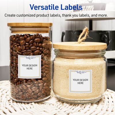 Avery Laser/Inkjet Square Multipurpose Labels, 3" x 3", White, 60/Pack (S00DKR)