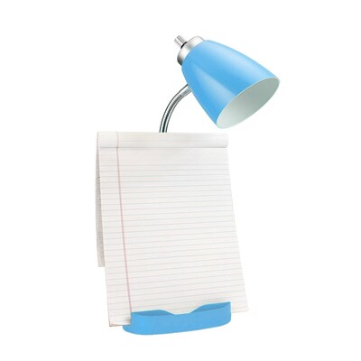 Creekwood Home Sleek Essentials 18.5" Flexible Coordinating Desk Lamp with USB Port and Storage, Blue (CWD-1004-BL)