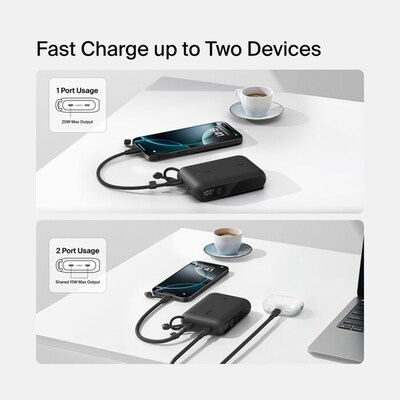 Belkin BoostCharge Power Bank, 10K, Black (BPB027FQBK)